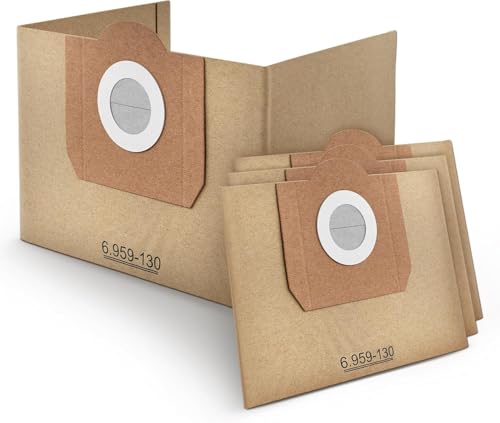 10 bolsas para aspiradora Kärcher WD3 – Bolsas de filtro de repuesto [6.959-130.0/69591300] – Tejido multicapa para polvo fino