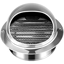 Stainless Steel Round Air Vents,Round Grille Ventilation Cover,Wall Vent Cover with Screen Mesh,Round Metal Air Vent,Wall Vent Cap, for Villa, Flats, House,120mm/4.72in