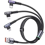 universalkabel usb 【3 in 1 Multi USB Kabel】: Das 3 in 1 Multi USB Kabel für mehrere Telefone verfügt über drei verschiedene Anschlüsse: iP + Typ C + Micro USB. Tragen Sie einfach dieses universelle Datenkabel, um den Anforderungen aller Ladegeräte zu erfüllen, Sie 3 Geräte gleichzeitig laden. Am besten für Familien, Auto, Büro oder Reisen, Geschäftsreisen und andere Gelegenheiten. Sparen Sie Ladezeit.