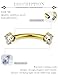 Ovxznts Eyebrow Piercing Jewelry Surgical Steel Internally Threaded Vertical Labret Lip Jewelry Curved Barbell Tiny Eyebrow Rings Ear Rook Small Belly Button Ring for Women Men 16g 10mm Goldtone