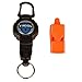 T-REIGN Retractable Gear Tether with FOX40 Whistle, Black/Orange