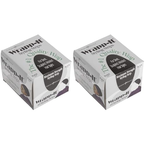 Generic Wrapp-it Styling Strips for Natural Hair Wrap and Molded Styles by Graham Beauty (PACK OF 2), Black