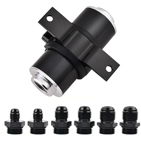 EVIL ENERGY Inline Fuel Filter 100 Micron with 6AN 8AN 10AN Adapter&Bracket Clamp 50MM Universal Cover
