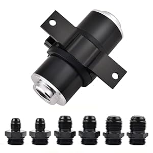 EVIL ENERGY Inline Fuel Filter 100 Micron with 6AN 8AN 10AN Adapter – Bracket Clamp 50MM Universal