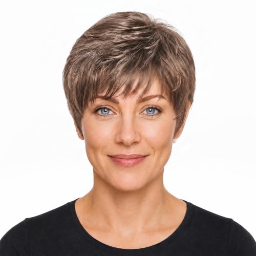 Raquel Welch Women's Pixie Cut Short Brown Wig, WINNER