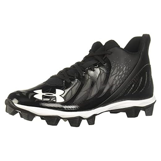 Under Armour Men's Spotlight Franchise RM Football Shoe, Black (001)/White, 13