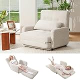 Diseño 4 en 1 Plegable y Multiusos: Este sofá cama se transforma al instante en: un cómodo sofá, una práctica cama de visitantes, un relajante sillón relax o una alternativa al sillón cama tradicional. Perfecto para el salón y dormitorio para leer, relajarse o alojar invitados.