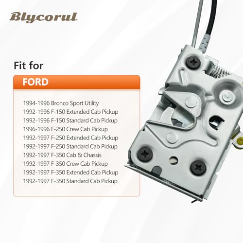 Image of Door Latch Assembly Front Driver Side, Compatible with 1992-1997 Ford F150 F250 F350 Bronco, Replaces F4TZ15219A65A