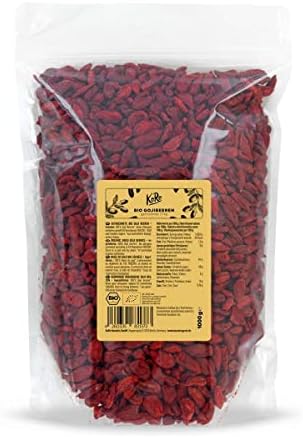 KoRo Organic Goji Berries 1kg - Natural Superfood, Dried Without Additives, Rich in Fiber and Protein, Ideal for Mueslis, Salads and Recipes