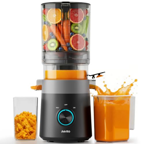 Image of Aeitto Cold Press Juicer, Juicer Machine Quiet Operation & Easy to Clean, Graphite