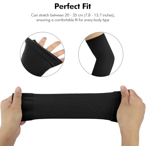 poeland 2 Paar Abnehmen Arm Ärmel schlankmachende Armstulpen, elastische Kompressions-Armformer, Sport-Armformer für Frauen und Mädchen