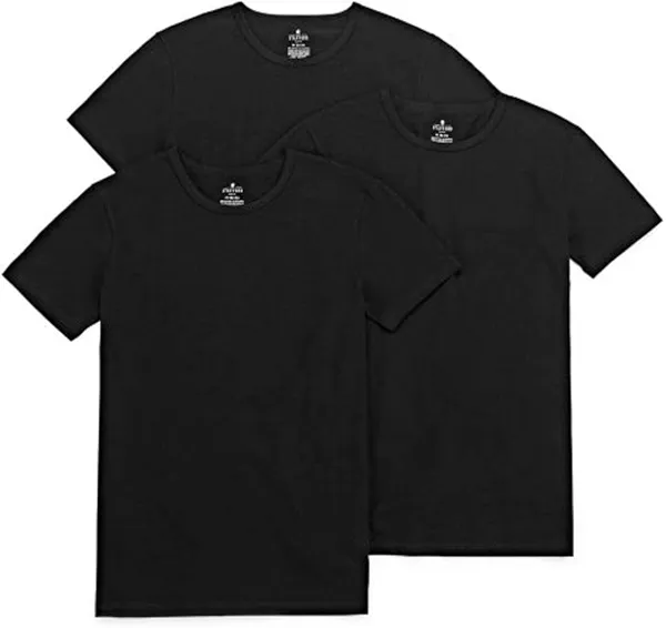Stafford 3 Pack Heavyweight Cotton Premium Crewneck T-Shirts, Black, XX-Large
