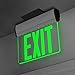 LFI Lights Edge-Lit Green Exit Sign – Modern Brushed Aluminum Housing, LED Illumination, Hardwired with Battery Backup, UL Listed, Single-Sided Clear Acrylic Panel for Sleek Commercial & Residential Safety Compliance (2 Pack)