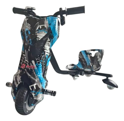 Patinete Elétrico Triciclo Infantil Drift 150W Preto com LED, Música e Bluetooth, Suporta até 65kg, Autonomia até 5km, Liga na Chave, Ideal para Crianças e Pré-Adolescentes, Presente Filhos (Azul)