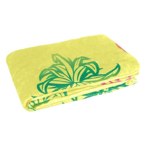 Couverture motif ananas 150x100 cm douce et chaude pour canapé