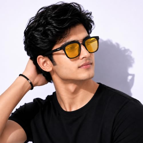 Image of Stood Techy Serie Sunglasses |Rounded Square | UV Protected | Matte | Double Metal Bridge | Medium | Men & Women | SG-STD0021