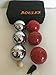 BuyBocceBalls Listing -73mm Metal Petanque/Boules 6 Ball Set with 3 Silver and 3 red Balls and Black Bag