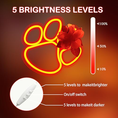 Image of Balanar University Neon Sign for Wall Decor , LED Dimmable University Football Team Neon Light, College Team Logo Neon Light for Man Cave Dormitory Bar Club Birthday Party Garage Decoration12.2*12.7In