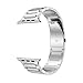 LDFAS Compatible for Apple Watch Band 44mm/42mm, Solid Stainless Steel Metal Link Bracelet Bands Compatible for Apple Watch Series 5/4/3/2/1, Silver