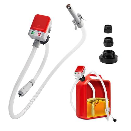 KBIBCK Pompe Carburant Électrique avec Stop Automatique, Pompe de Transfert de Carburant Auto Stop, Pompe Essence Electrique avec Adaptateur 3 Tailles und 1,3...