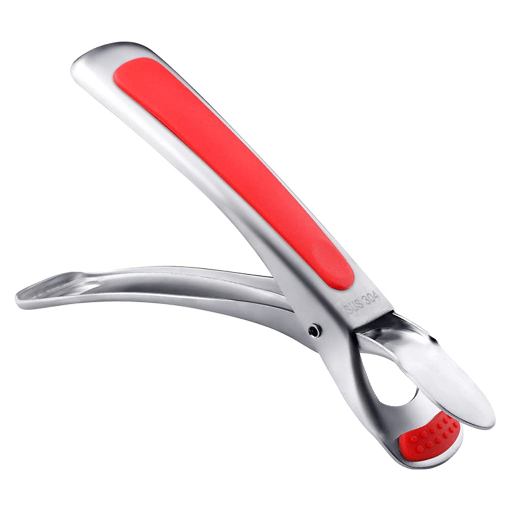 Buxuaaaa Red Stainless Steel Silicone Anti-Slip Clamp With Bottle Opener For Moving Dishes Anti-Scald Clip Holder Plates Tongs Gift Hot Plate Gripper Stainless Steel Bowl Clip