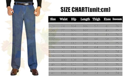 Mens Elastic Waist Jeans Relaxed Fit, Jeans for Older Men, Men's Classic Straight Fit Stretch Jeans, with Zipper and Button2