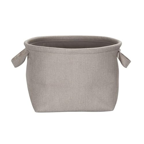 Household Essentials Round Laundry Bin, Soft-Sided Multipurpose Laundry Basket, Linen Lining And Short Handles, Gray #TOP1