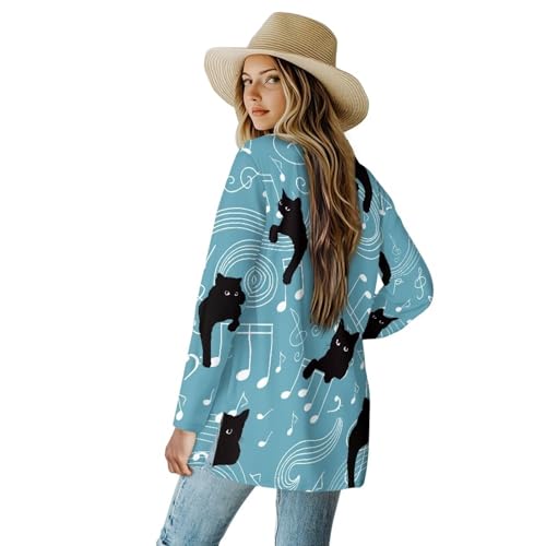 Image of Womens Open Fron Cardigan Sweaters Long Sleeve Tops Daily Coats