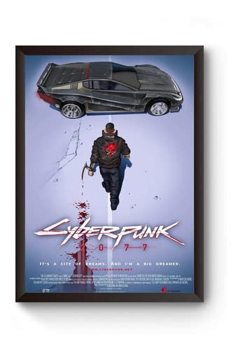Quadro Jogo Cyberpunk 2077 Poster Moldurado