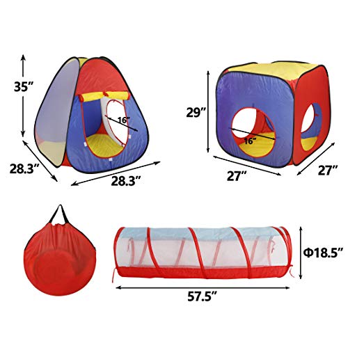 image for Nova Microdermabrasion Pop Up Play Tent with Tunnel , 3 in 1 Play Hous