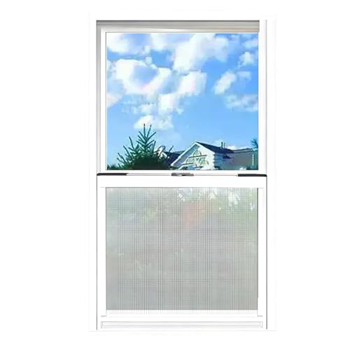 Bakufu Vertical Sliding Window 10x28in / 25x71cm, White for Houses/Bathroom/Basement/Outdoor