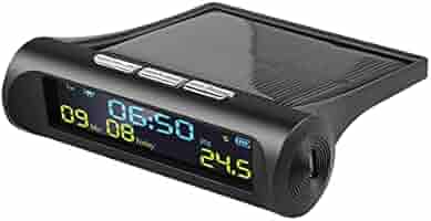 Orologio Digitale Da Cruscotto Con Display LCD - Temperatura, Data, Ora, Alimentazione Solare E Batteria