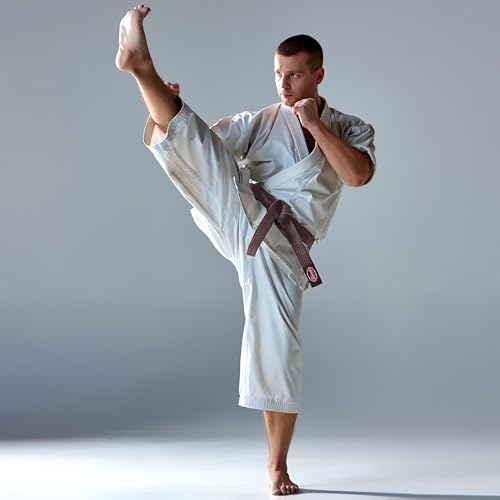 Farabi Sports Karate Gürtel Mehrere Farben Karate Gürtel Judo Karate BJJ Kampfsport Taekwondo Gürtel (260-cm, Brown)