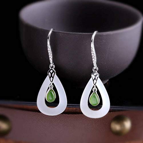 Boucles d'oreilles pendantes goutte d'eau néphrite, bijou mode pour femmes