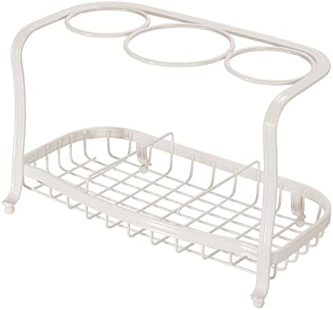 mDesign Hair Straightener Holder  Metal Stand for Holding Hair Brushes and Styling Accessories  Ideal as Hair Dryer Stand  Cream