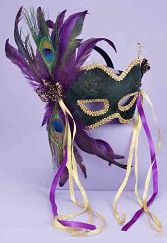 Forum Novelties Womens Deluxe Half Mask With Feathers Costume Accessory, Green, One Size Us #TOP1