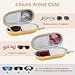 Marvolia Double Eyeglasses Case Hard Shell Dual Glasses Case with Clip & Zipper Closure Travel Sunglasses Organizer Portable Eyewear Storage Box for Men Women - Yellow
