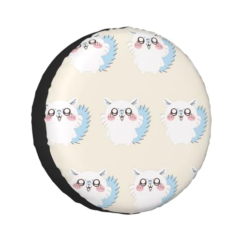 タイヤカバー ちいかわ モモンガ スペアタイヤカバー おしゃれ タイヤ収納 防塵 防水 防紫外線 日焼け止 汚れ防止 劣化対策 タイヤバッグ 持ち運び便利 取付簡単 カー用品 14〜17インチ 屋外 軽自動車 普通車 汎用 14インチ:直径60-69cm