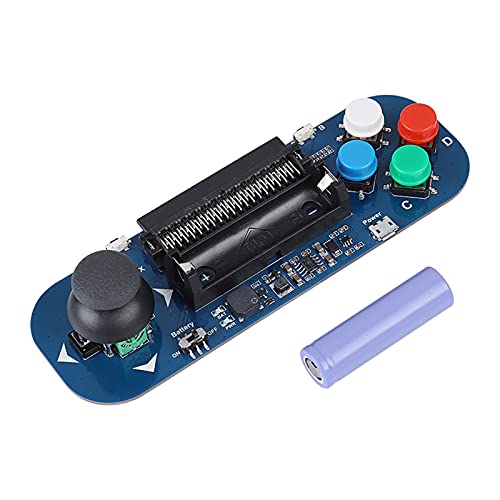 Bewinner Module d'extension de Manette de Jeu avec Double Joystick Analogique, 4 Boutons Colorés, Buzzer, Batterie et Chargement USB pour les Projets de Contrôleur de Jeu