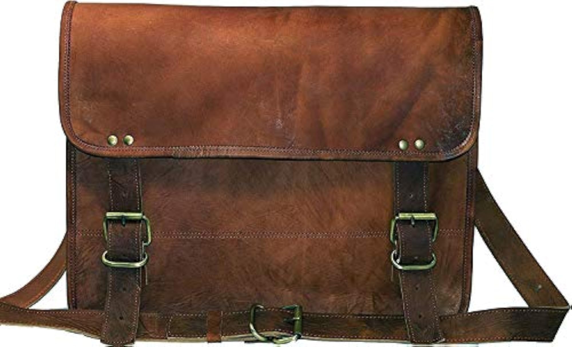Original Leather Flap Messenger Bag - Size L (13) H (10) W (4) Unisex