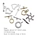 PH PandaHall 100 Sets Toggle Clasps T-bar Closure Clasps IQ Toggle Clasps Tibetan Alloy Toggle Jewelry Clasps Metal Bar and Ring Clasps Connectors for Necklace Bracelet Jewelry Making, Random Mixed