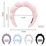 Women's Spa Headband, Headband for Washing Face, Makeup Removal, Shower, Skincare (Black, 1 Count) - Image 2