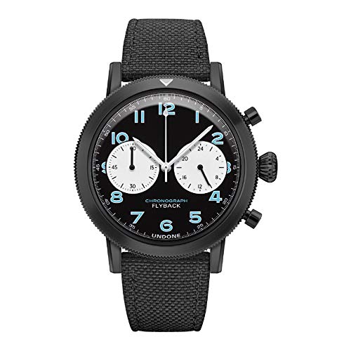 Chronographe mécanique hybride Undone Type XX avec boîtier acier et cadran bleu ultra lisible