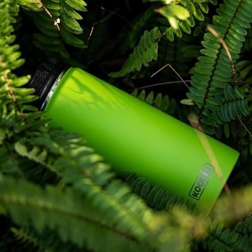 Image of koodee Insulated Water Bottle, 18 oz Stainless Steel Double Wall Vacuum Wide Mouth Sport Bottle with Leakproof Spout Lid (Apple Green)
