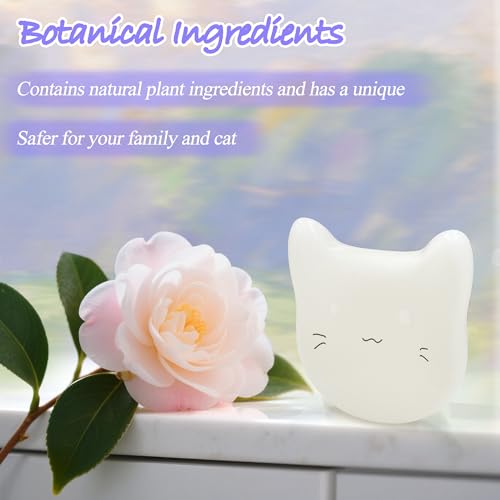 Image of NewKe 4 Pack Deodorizer for Cumrige and for Fumoi Self Cleaning Litter Box | Odor Eliminator Fragrance Refills for Most Automatic Cat Litter Box, Cute Cat Shaped Design with Camellia Flower Scent