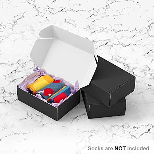 Image of 50 Pack 4 inchx6 inchx2 inch Shipping Boxes, Corrugated Cardboard Small Box Mailer, Shipping Boxes for Small Business for Gift Packing- TONESPAC (4 inchx6 inchx2 inch, Black)