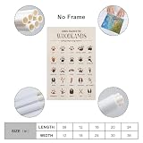 MAIHAIBAO Woodland Animal Tracks Canvas Wall Art - Educational Forest Field Guide Poster - Rustic Nature Nursery & Kids Room Decor - 12x18 Inch (Unframed)