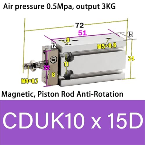 Cylindre CDUK6 compact pour espace restreint et automatisation de précision - 2