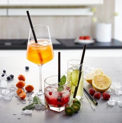 SAVE Reusable Glass Straw Set | 4 Straws & 1 Cleaning Brush | Ecofriendly Multiuse Drinking Straws (Straight, Obsidian Noir) - Image 5 thumbnail