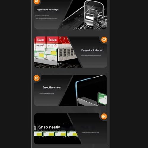 Clear Cigarette Display Rack - Automatic Plastic Cigarette Case for Retail Stores, Supermarkets, Bars & Coffee Shops - Pushers Rack 91.5x28 cm - Versatile Countertop Organizer